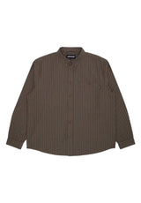 GX1000 Long Sleeve Button Down Hemd-Langarm olive-striped – Vorderansicht