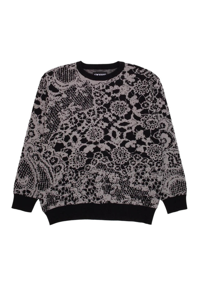 Jacquard Knit Laced grey-black Vorderansicht