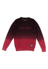 Welcome x Dark Souls You Died Dip-Dyed Loose Gauge Boxy Sweatshirt black-red – Vorderansicht