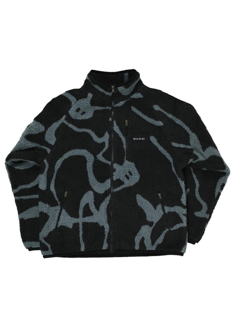 Quasi Mica FZ Polar Fleece Übergangsjacke black – Vorderansicht