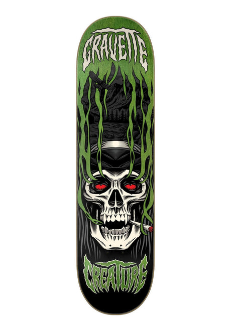 Creature Gravette Hippie Skull Pro Deck black-green – Vorderansicht