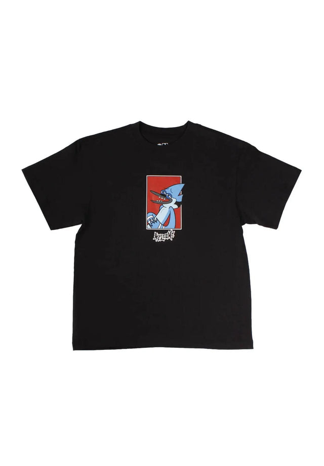 X Regular Show Mordecai Boxy Garment-Dyed black Vorderansicht