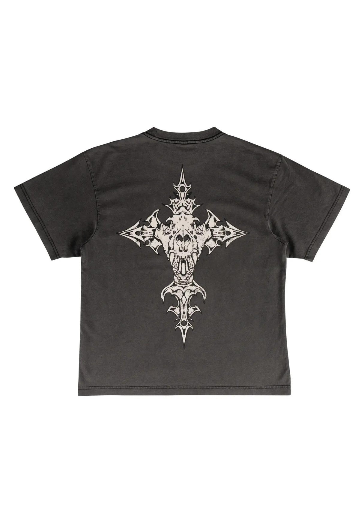 Iron Wolf Boxy Garment-Dyed vintage-black Rueckenansicht