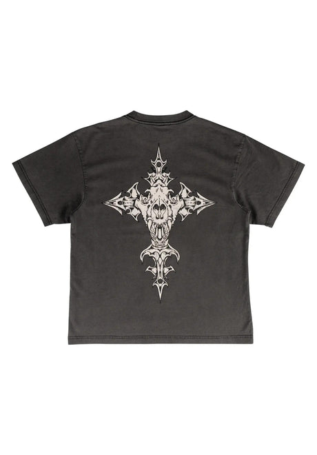 Iron Wolf Boxy Garment-Dyed vintage-black Rueckenansicht
