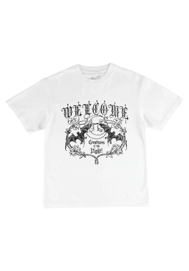 Night Creature Boxy Garment-Dyed Enzyme-Washed white Vorderansicht