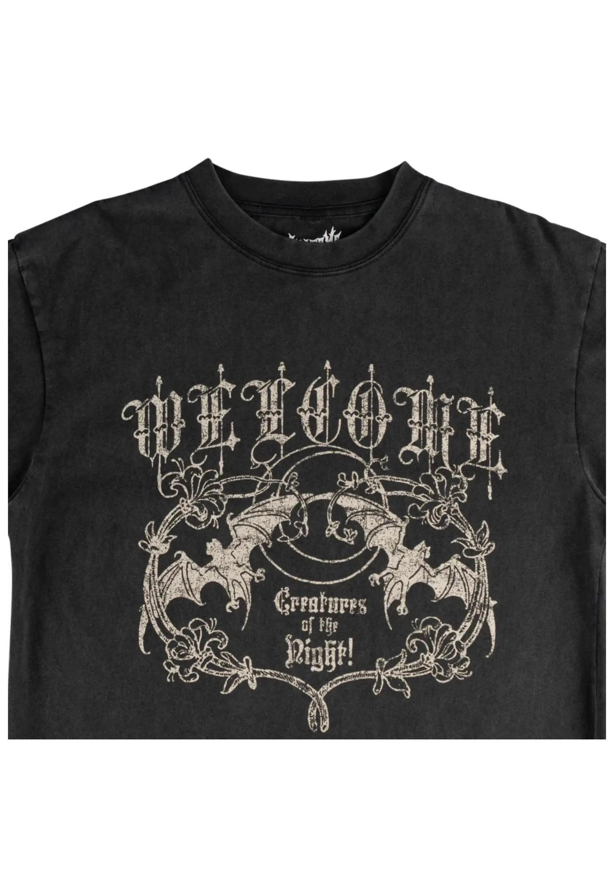 Night Creature Boxy Garment-Dyed Enzyme-Washed vintage-black Rueckenansicht