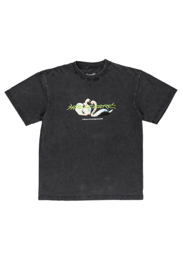Lovebirds Boxy Printed Enzyme-washed black Vorderansicht