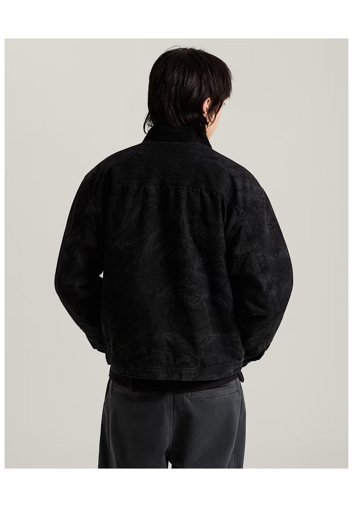 Vans Nico Cropped Chore Canvas Winterjacke black – Rückenansicht