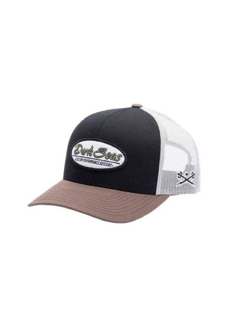 Dark Seas Laguna Low-Profile Trucker Twill Snapback Cap black-brown – Vorderansicht
