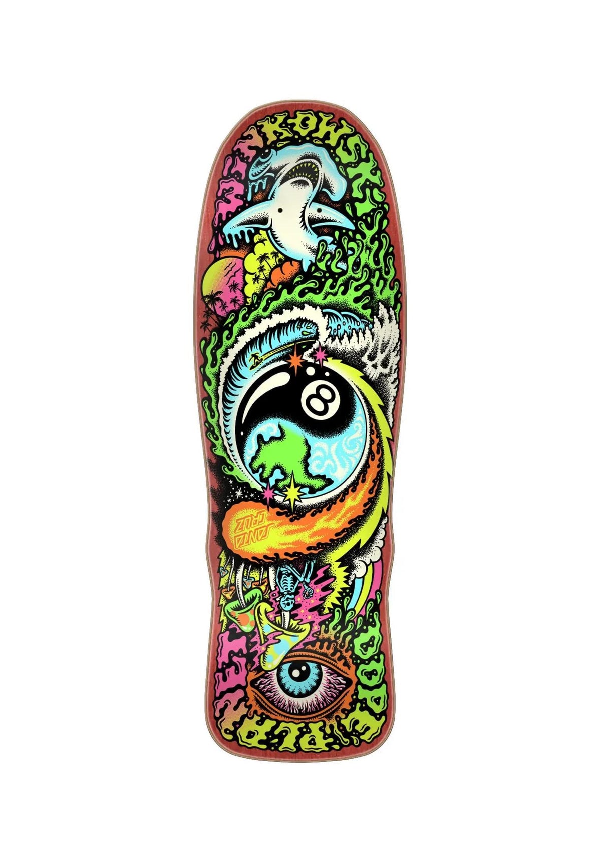 Santa-Cruz Winkowski Dope Planet Micro Freaks Deck multicolored – Rückenansicht