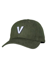 Venture Retro V 6-Panel Low Denim Unstructured Snapback Cap olive-denim – Vorderansicht