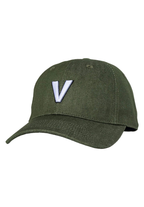 Venture Retro V 6-Panel Low Denim Unstructured Snapback Cap olive-denim – Vorderansicht