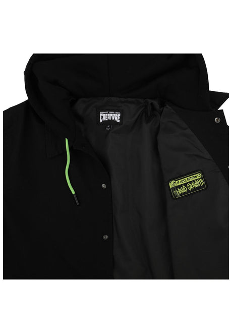 Creature Gravette Cut and Tie Hooded Windbreaker Übergangsjacke black – Detailansicht 1