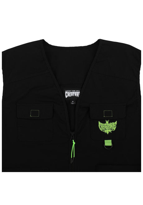 Creature Gravette Cut and Tie Utility Weste black – Detailansicht 2