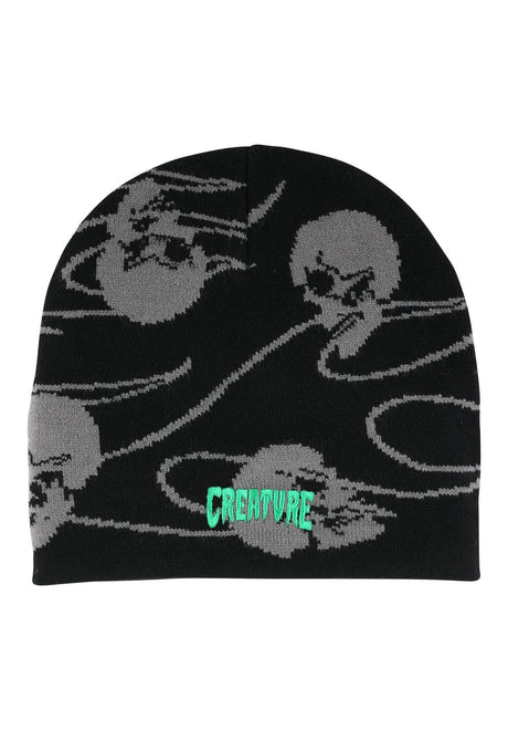 Creature Spiral Skull Heavyweight Mütze black – Vorderansicht