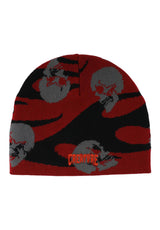 Creature Spiral Skull Heavyweight Mütze maroon-black – Vorderansicht