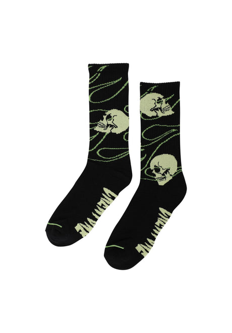 Creature Spiral Skull Crew Socken black – Vorderansicht