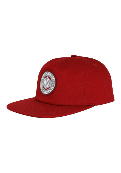Independent BTG Summit Unstructured Mid-Profil Snapback Cap cardinal – Vorderansicht
