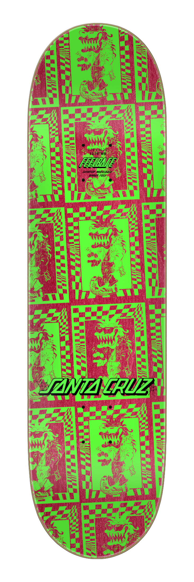Santa-Cruz Check Gremlin FeelBase Deck blue-purple – Rückenansicht