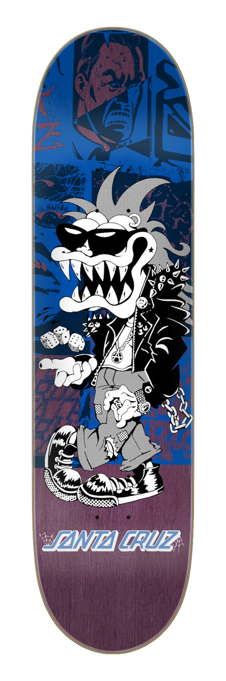 Santa-Cruz Check Gremlin FeelBase Deck blue-purple – Vorderansicht