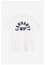 Carhartt WIP Arch Script T-Shirt white-darknavy – Vorderansicht