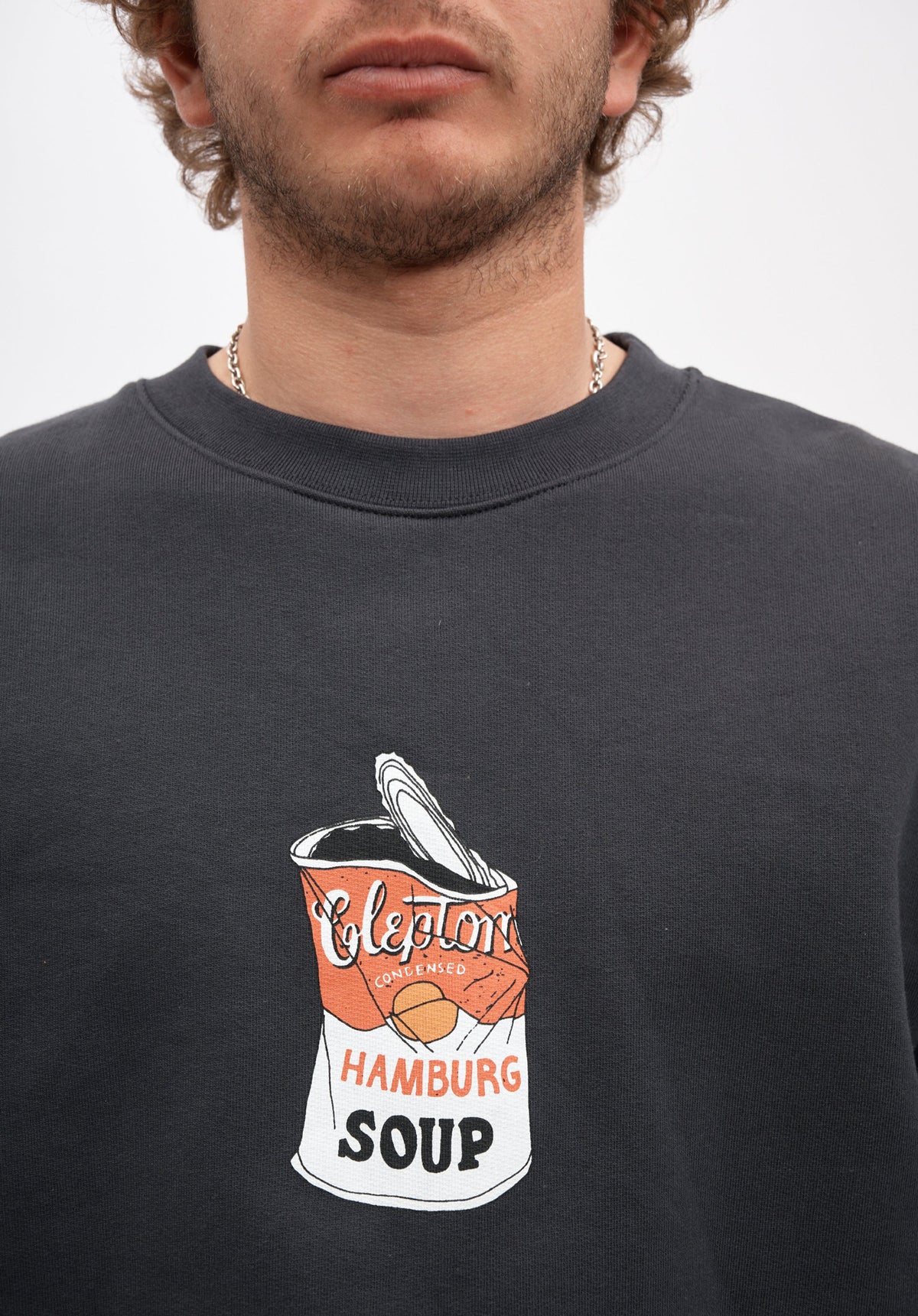 Cleptomanicx Hamburg Soup Sweatshirt bluegraphite – Detailansicht 1