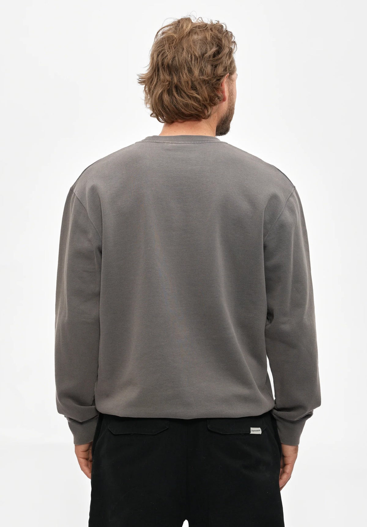 Cleptomanicx Hobbyist Sweatshirt asphalt – Rückenansicht