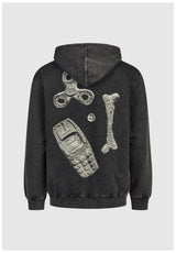 Cleptomanicx Artefacts Hoodie black – Rückenansicht