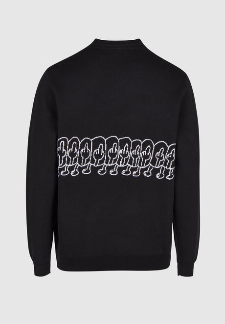 Cleptomanicx FUHUMANS Strickpullover black – Rückenansicht