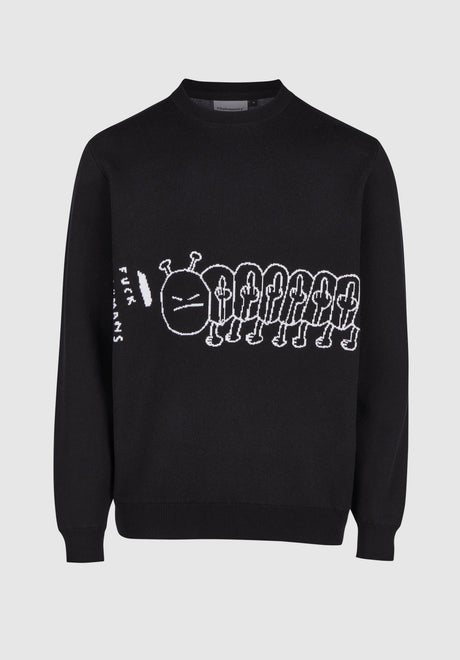 Cleptomanicx FUHUMANS Strickpullover black – Vorderansicht