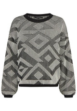 iriedaily Ribby Strickpullover black-white – Vorderansicht