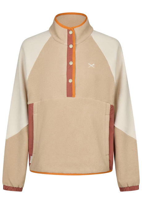 iriedaily Holina Mix Troyer Sweatshirt beige – Vorderansicht