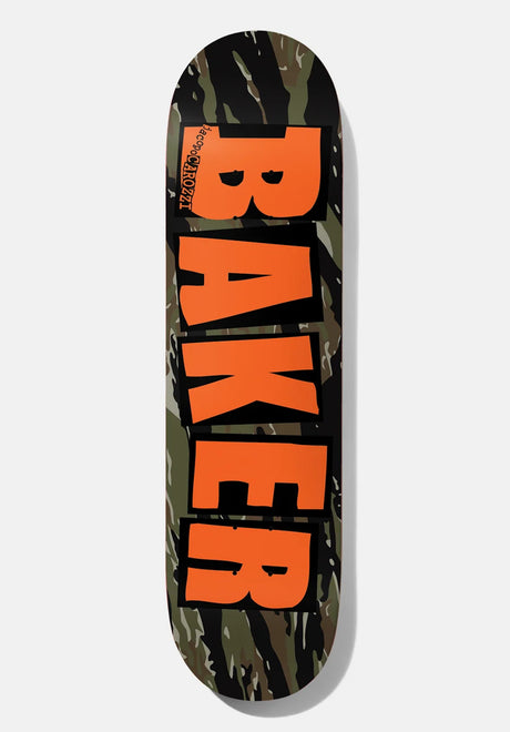 Baker Carozzi Brand Logo Tiger Stripe Twin Tail Deck green-orange – Vorderansicht