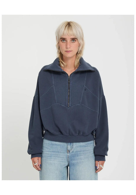 Reetrocity Quarter Zip stormblue Vorderansicht