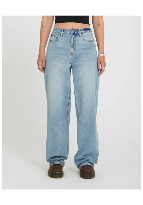 Volcom Stoned BF Hirise Jeans dustybluewash – Vorderansicht
