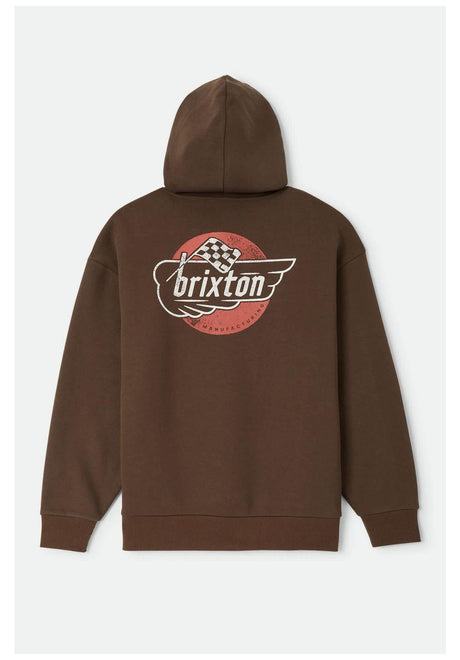 Brixton Heyward Hoodie walnut-brown – Rückenansicht