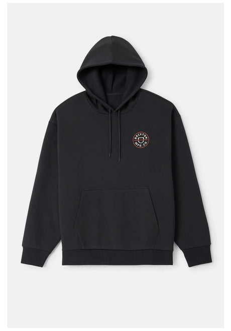 Brixton Crest II Hood Hoodie black – Vorderansicht
