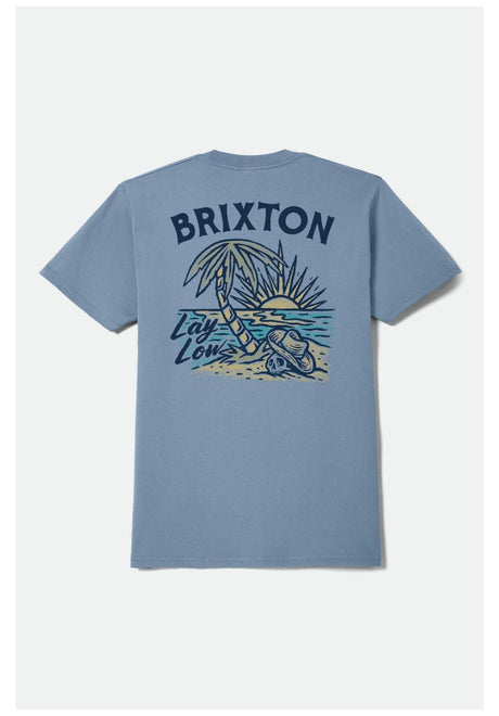 Brixton Lay Low T-Shirt steelblue – Vorderansicht
