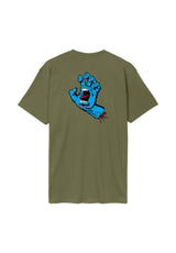 Santa-Cruz Screaming Hand Chest T-Shirt deepolive – Vorderansicht