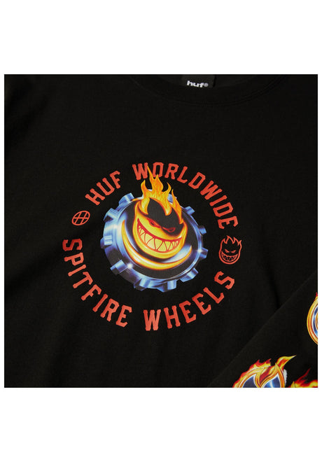HUF x Spitfire Chrome Head Longsleeve black – Detailansicht 1