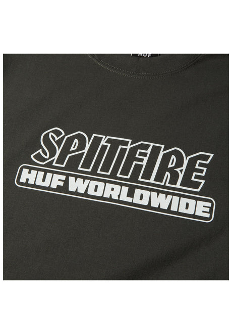 HUF x Spitfire Burn Heavyweight T-Shirt washedblack – Detailansicht 1