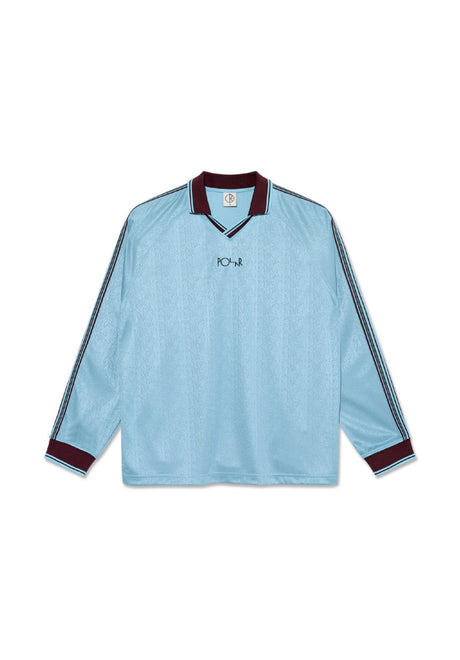 Polar Skate Co Davie Hemd-Langarm skyblue-wine – Vorderansicht