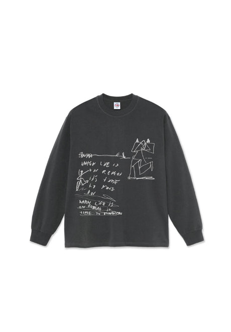 Polar Skate Co On Repeat LS Longsleeve silver-black – Rückenansicht