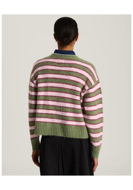 Vans Rollins Stripe Strickpullover greenbalsam-mysticmulberry – Rückenansicht