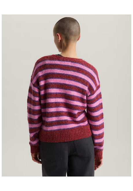 Vans Rollins Stripe Strickpullover poppyemberred-purplelicorice – Rückenansicht
