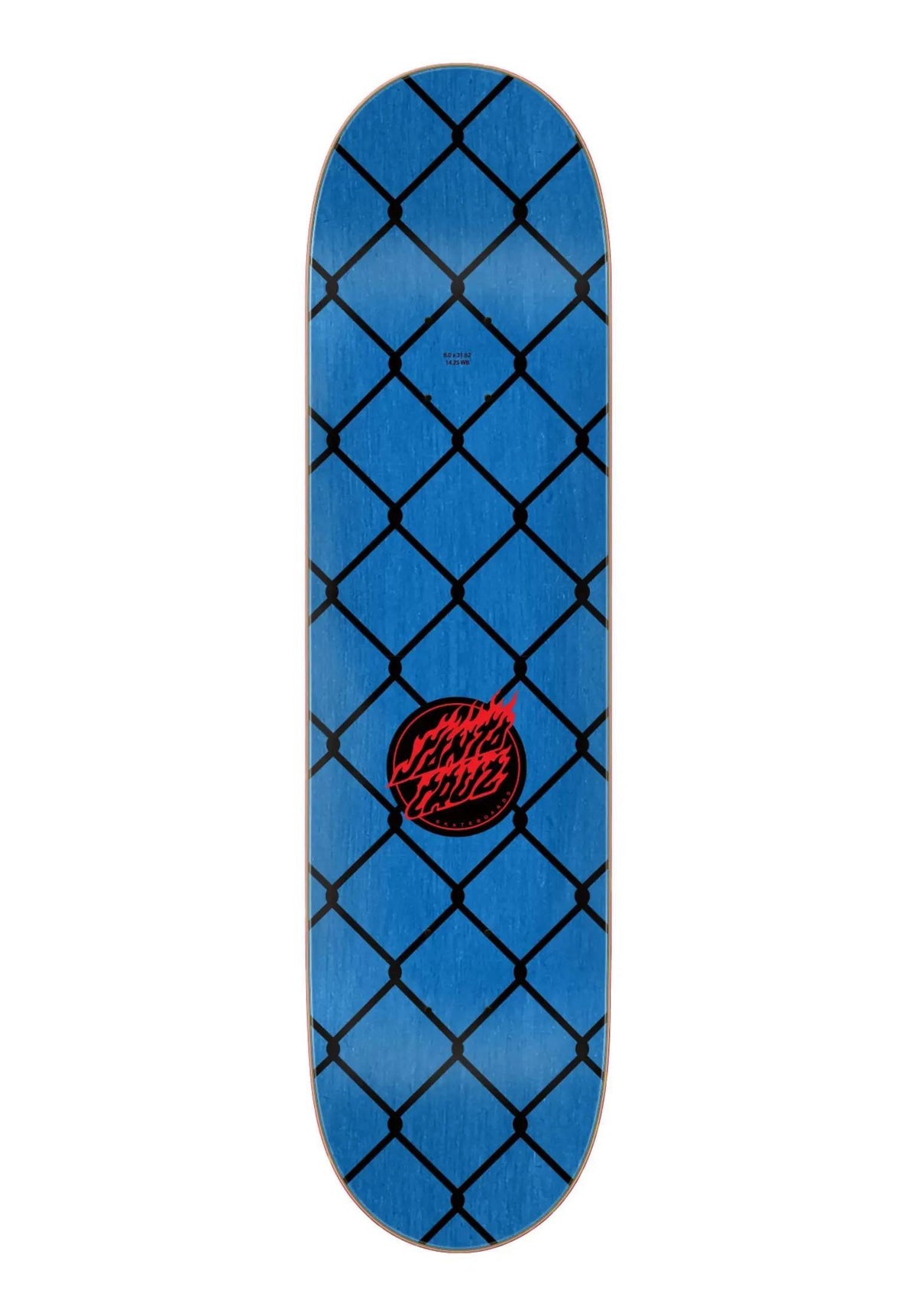 Santa-Cruz Flame Dot Chain Deck black-blue – Rückenansicht