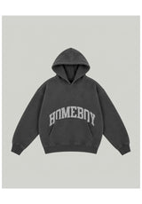 Homeboy Shy Logo Hood Hoodie grey-washed – Vorderansicht