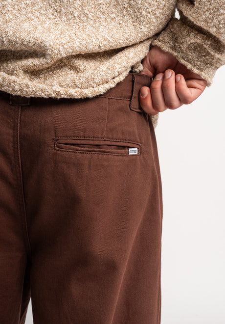 TITUS Regular Chino Chino- / Stoffhose darkbrowndenim-washed – Detailansicht 2