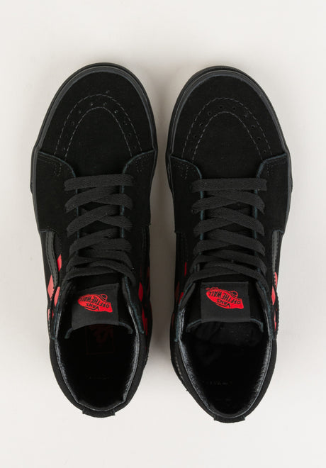 Vans Sk8-Hi Kids Schuh-Kids logo-black-red – Detailansicht 2