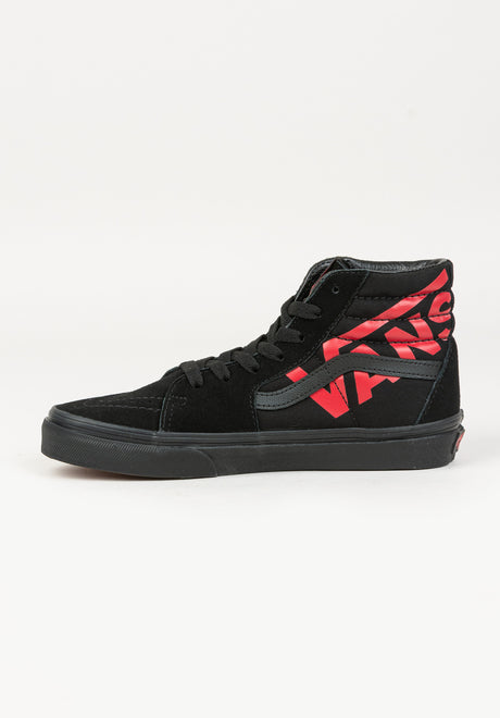 Vans Sk8-Hi Kids Schuh-Kids logo-black-red – Oberansicht
